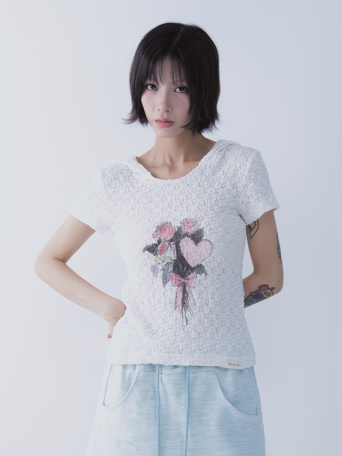 쎄쎄쎄(SETSETSET) PINK BOUQUET T SHIRT