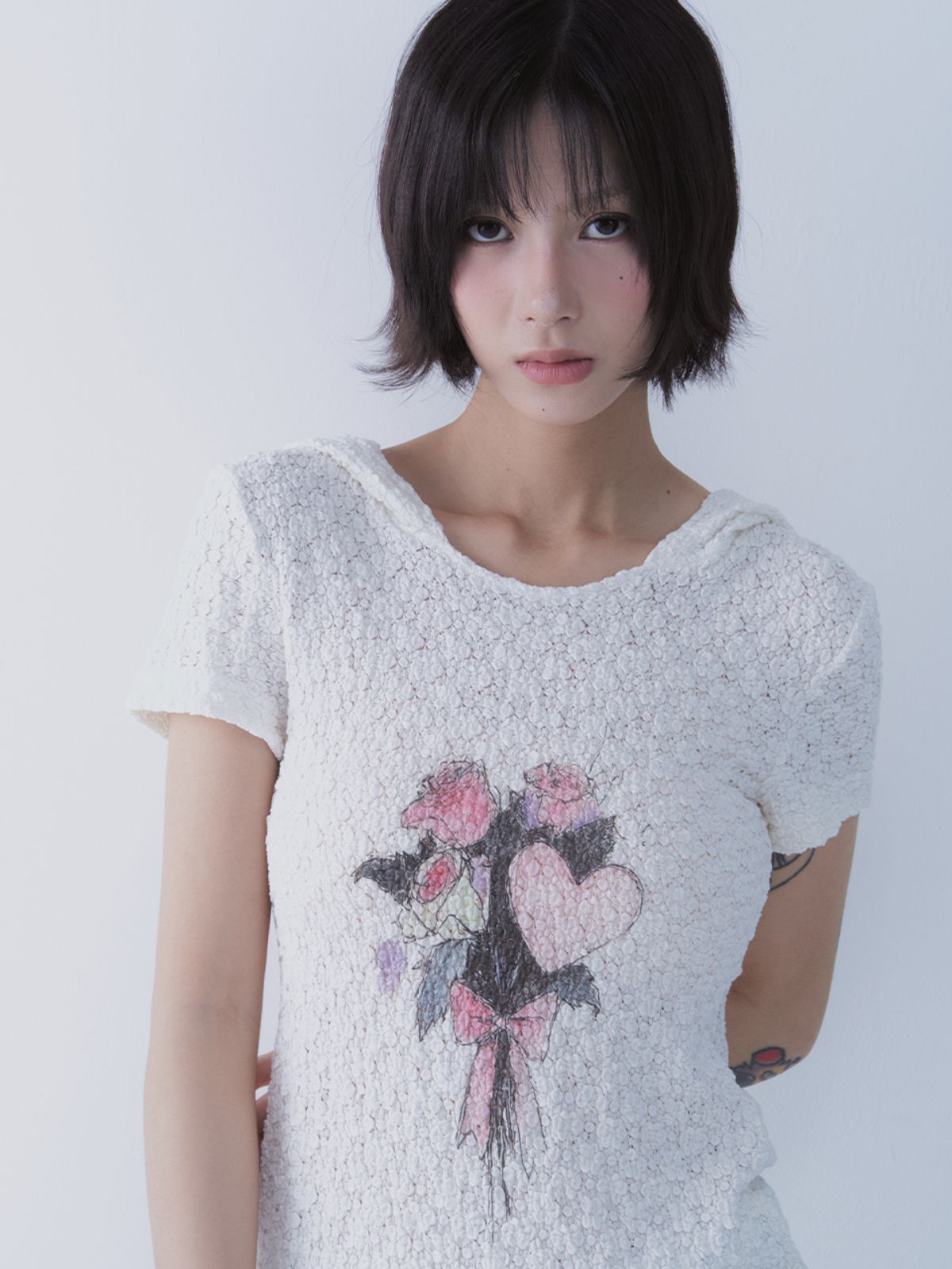 쎄쎄쎄(SETSETSET) PINK BOUQUET T SHIRT