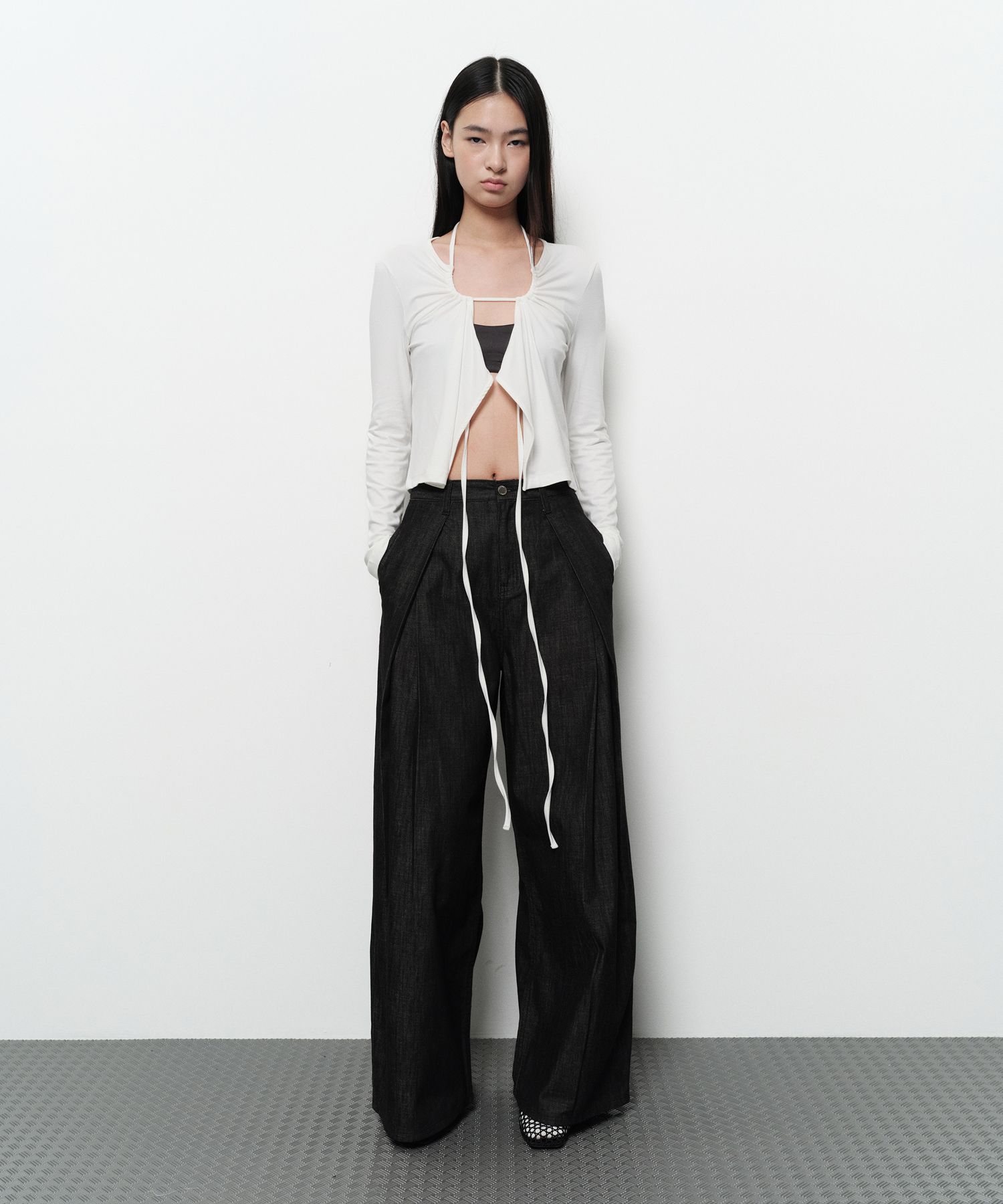【DIAGONAL】STRING WRAP TOP MUSINSA | DIAGONAL STRING WRAP TOP (ivory)