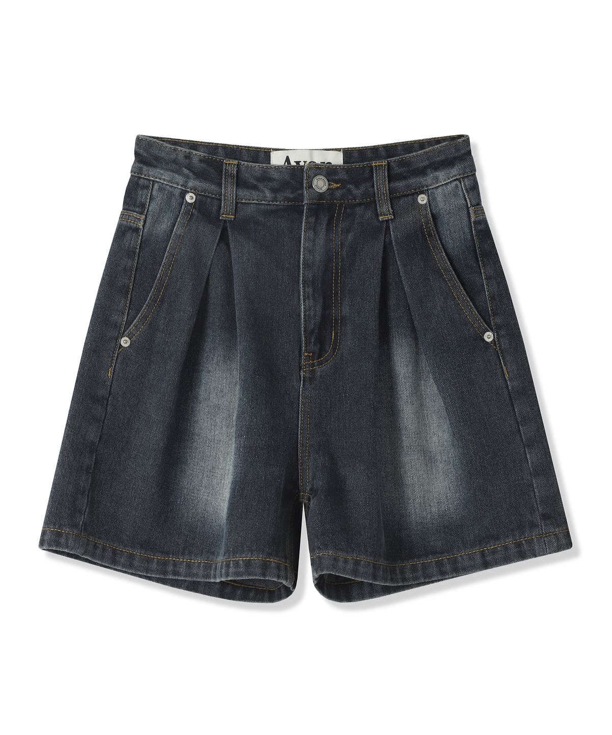 어반드레스(AVANDRESS) Double Wrinkle Denim Shorts BLACK