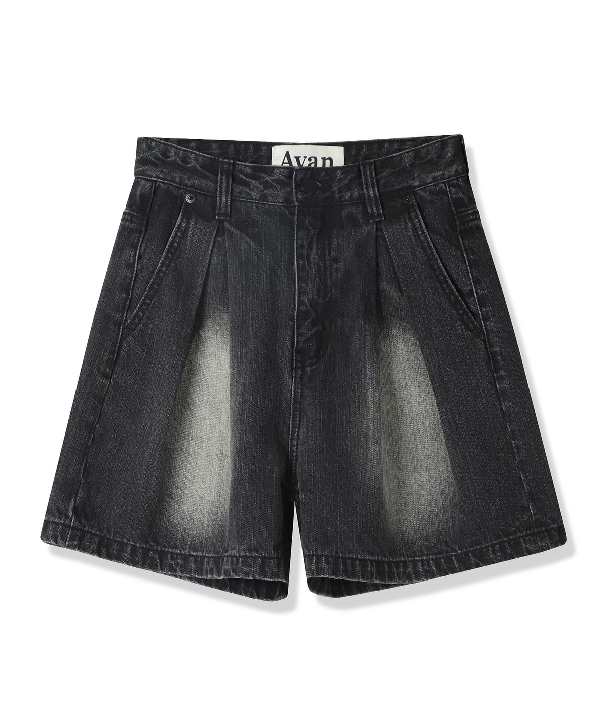 어반드레스(AVANDRESS) Double Wrinkle Denim Shorts BLACK