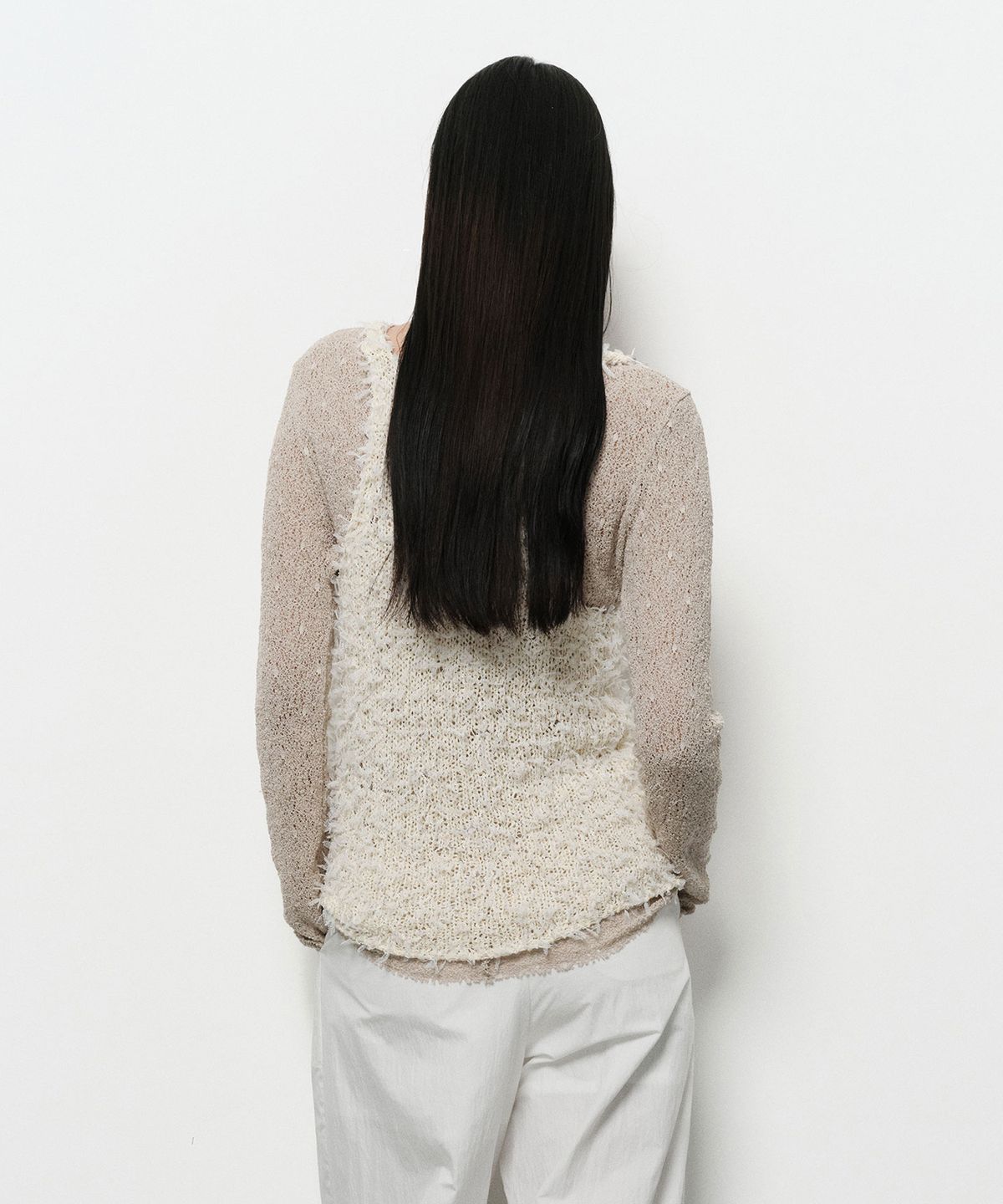 다이애그널(DIAGONAL) TAPE KNIT SLEEVELESS (ivory)