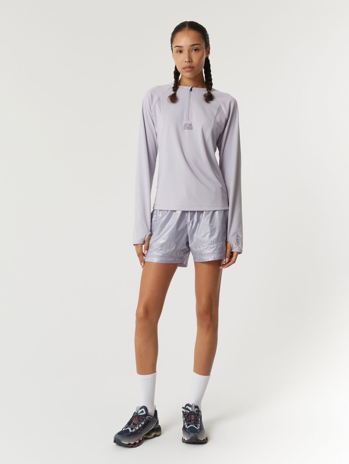 골스튜디오(GOALSTUDIO) WS LONG SLEEVE QUARTER ZIP-UP-LAVENDER