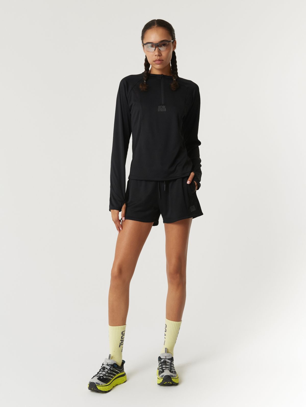 골스튜디오(GOALSTUDIO) WS LONG SLEEVE QUARTER ZIP-UP-BLACK