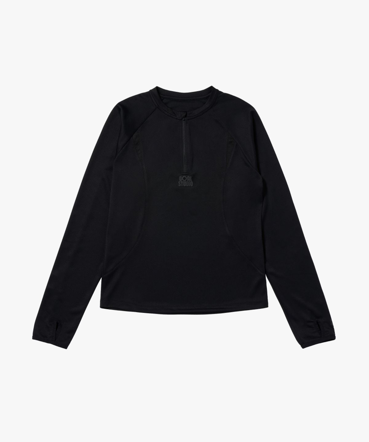 골스튜디오(GOALSTUDIO) WS LONG SLEEVE QUARTER ZIP-UP-BLACK