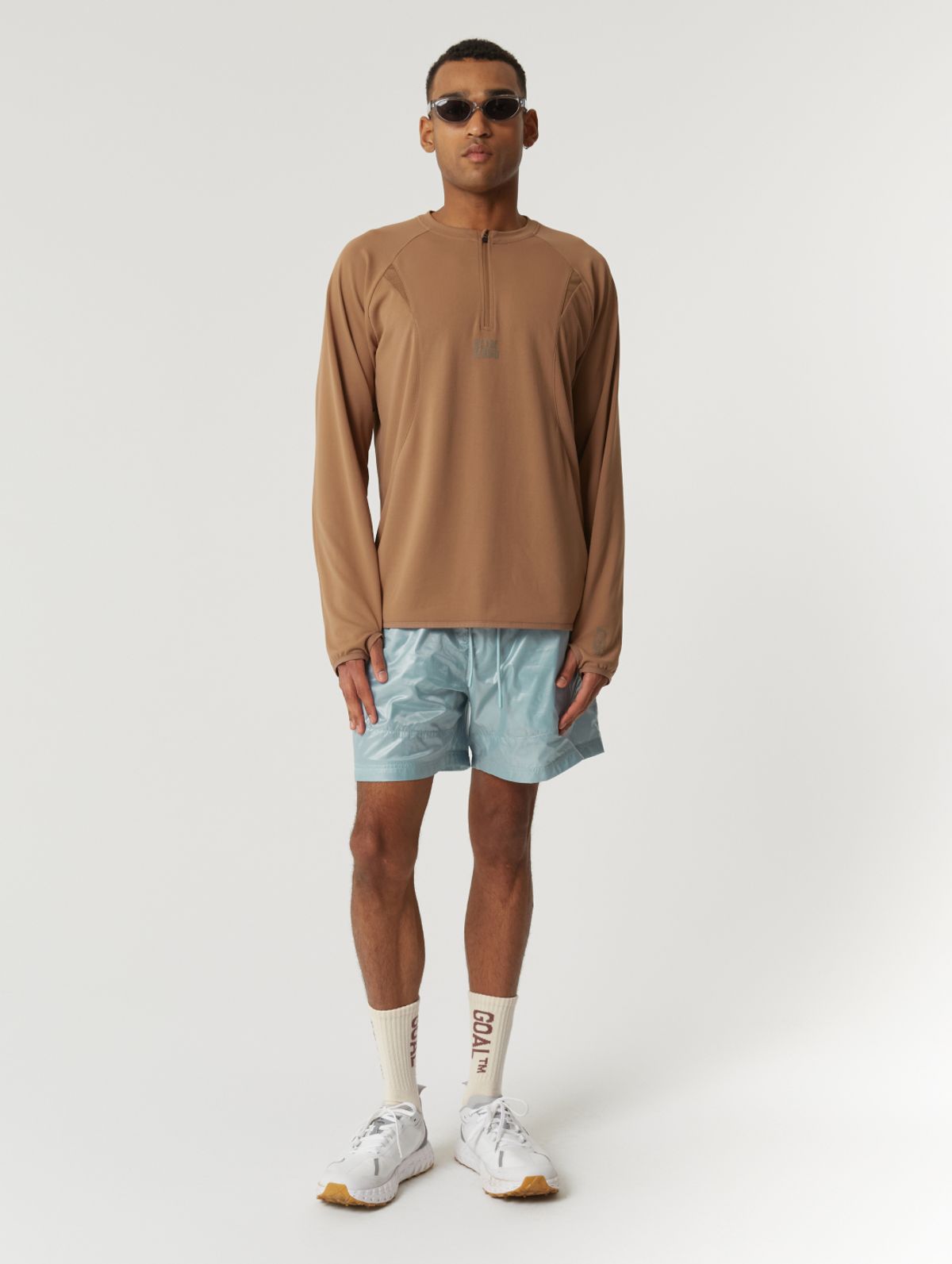 골스튜디오(GOALSTUDIO) MS LONG SLEEVE QUARTER ZIP-UP-BROWN