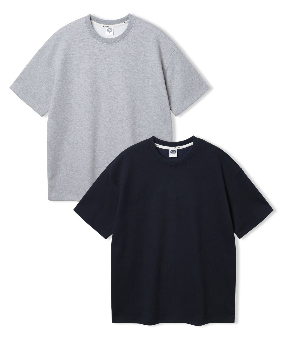 앨빈클로(ALVINCLO) [SET] 더블코튼 무지 오버핏 반팔티 2종 세트