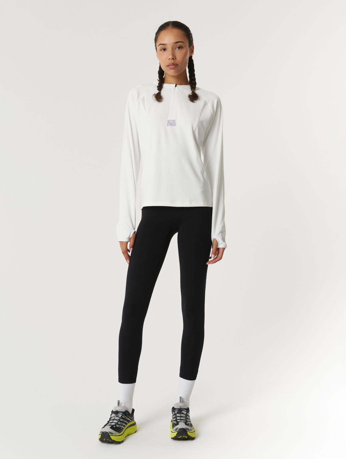 골스튜디오(GOALSTUDIO) WS LONG SLEEVE QUARTER ZIP-UP-WHITE