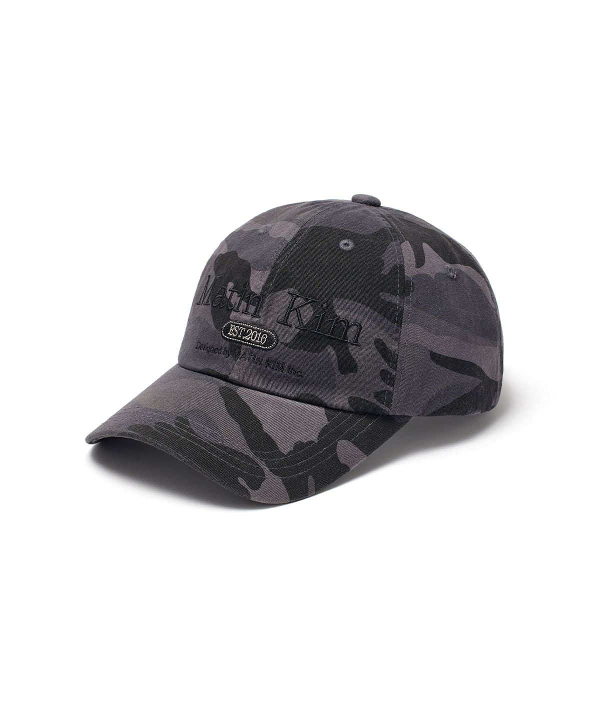 마뗑킴(MATIN KIM) CAMOUFLAGE LOGO BALL CAP IN CHARCOAL