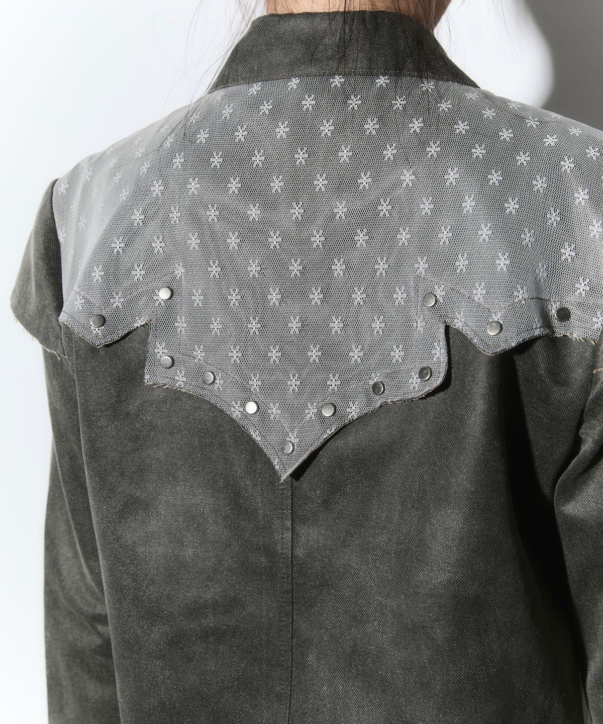 체리퀴리(CHERRYQUIRI) western lace layered shirts - khaki