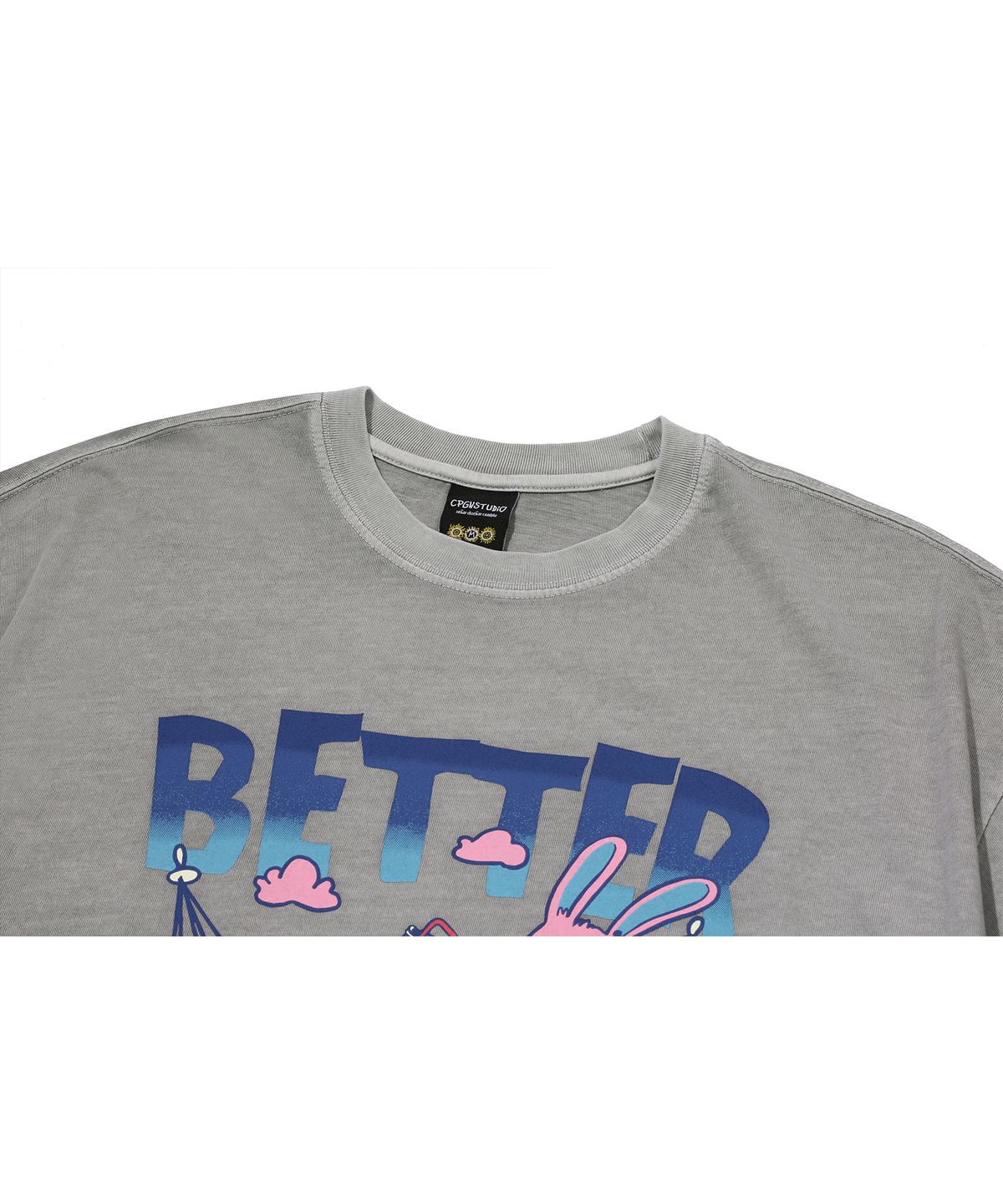 꼼파뇨(CPGN STUDIO) Better Hoppi 피그먼트 반팔티 고스트그레이