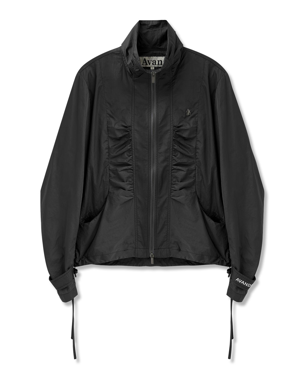 어반드레스(AVANDRESS) Rib Taslan Shirring Zip-up - 4COL