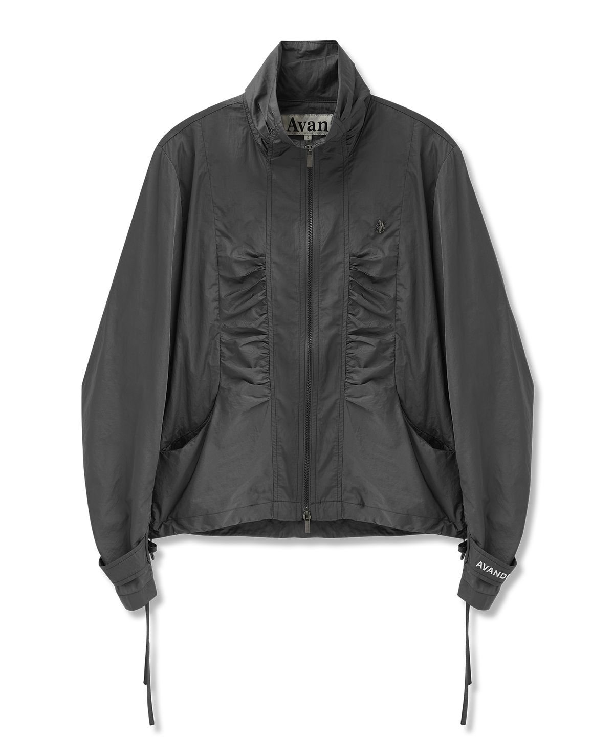 어반드레스(AVANDRESS) Rib Taslan Shirring Zip-up - 4COL