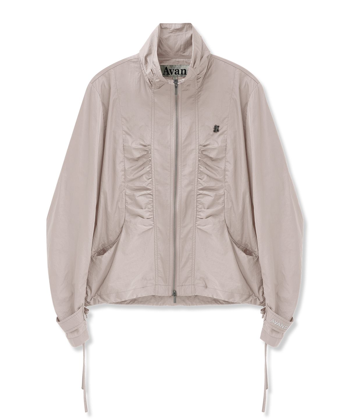 어반드레스(AVANDRESS) Rib Taslan Shirring Zip-up - 4COL