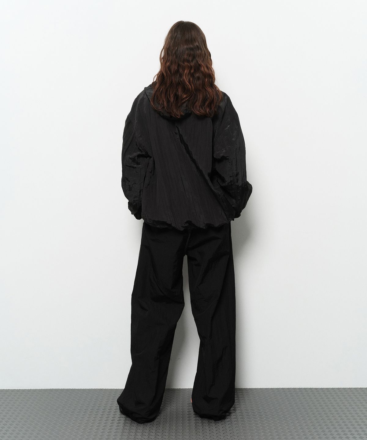 다이애그널(DIAGONAL) CREASE HOODIE ZIP UP (black)