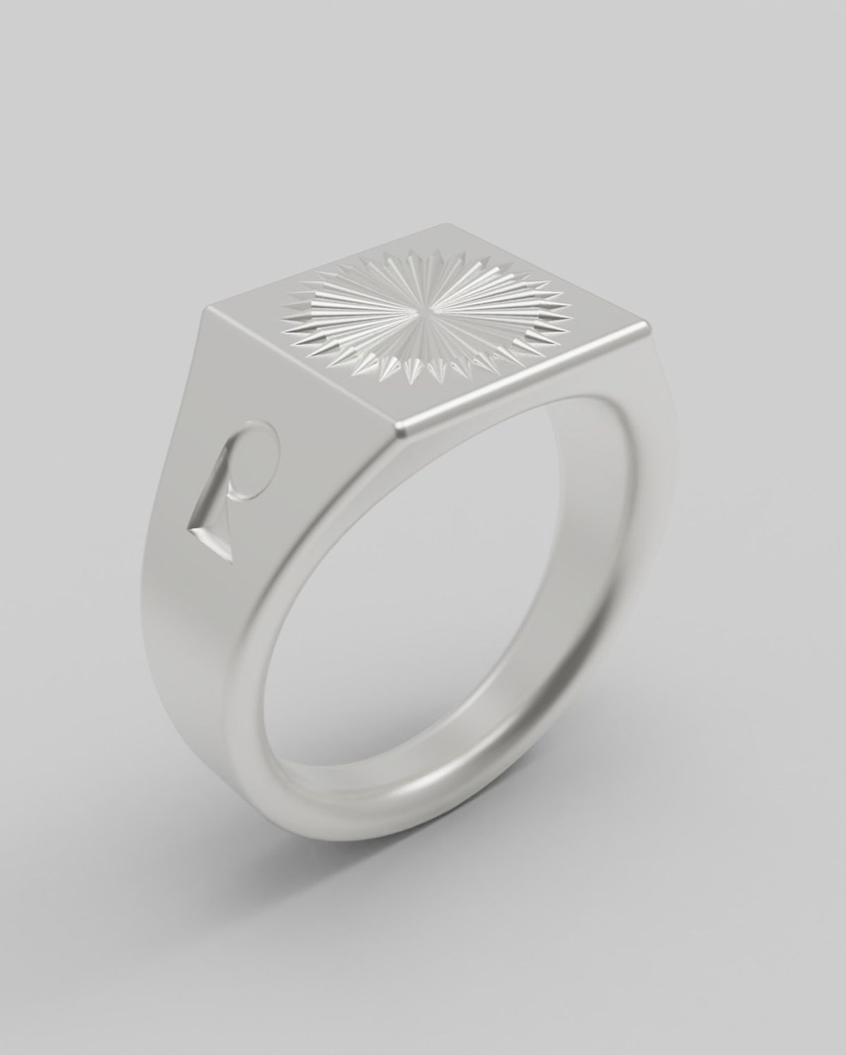 르네오브제(RENEOBJET) SIG  RADIAL RAISED SQUARE RING  [925 STERLING SILVER]  시그넷링 반지