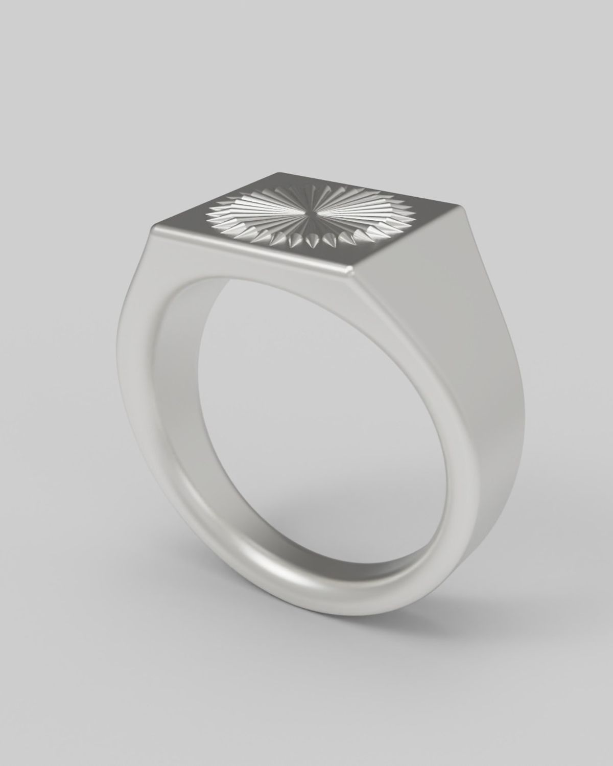 르네오브제(RENEOBJET) SIG  RADIAL RAISED SQUARE RING  [925 STERLING SILVER]  시그넷링 반지