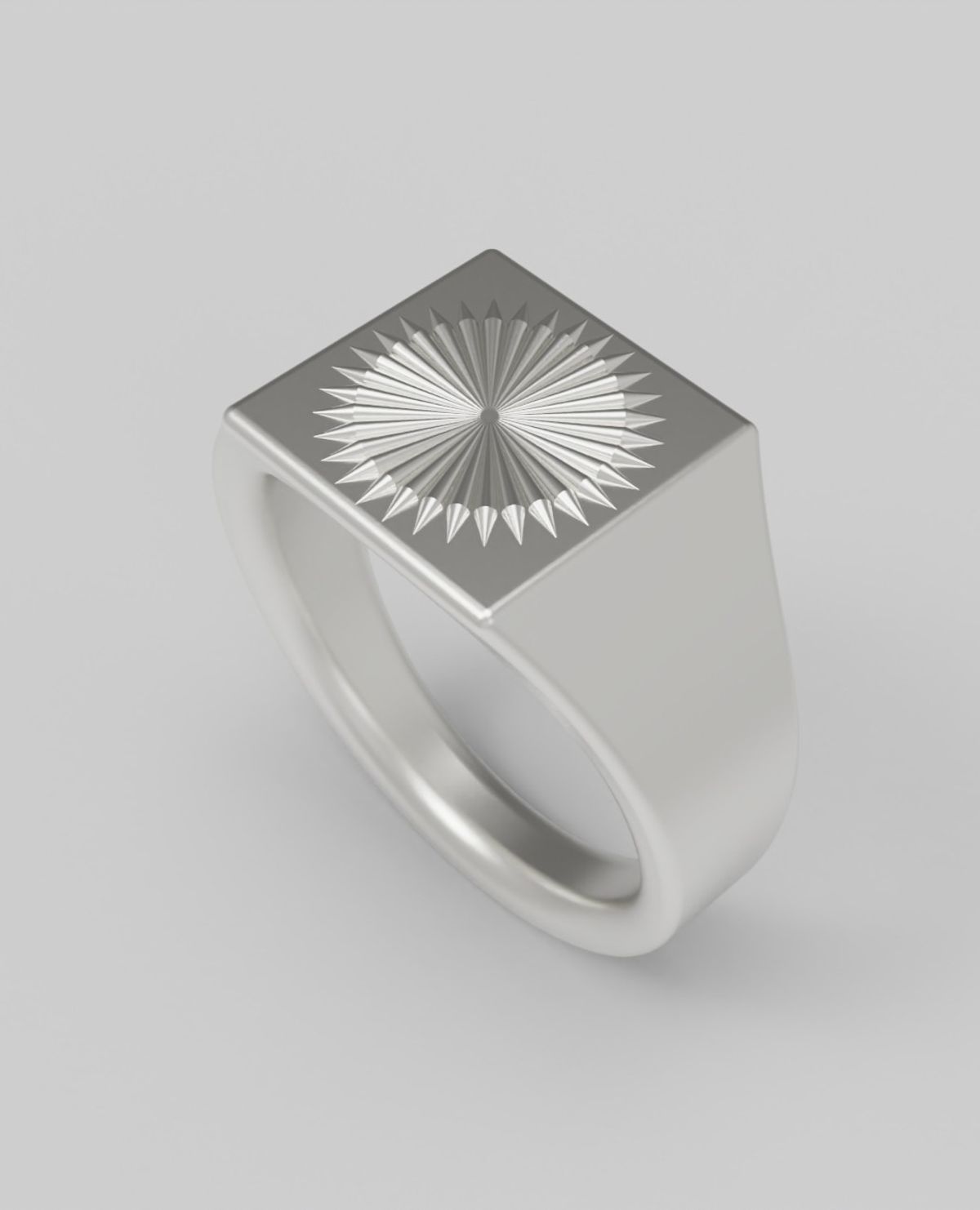 르네오브제(RENEOBJET) SIG  RADIAL RAISED SQUARE RING  [925 STERLING SILVER]  시그넷링 반지