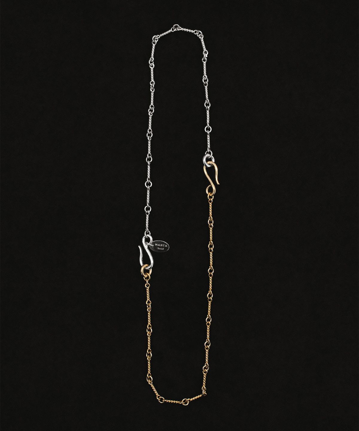 마르타(MARTA) 925 silver. Half and half necklace