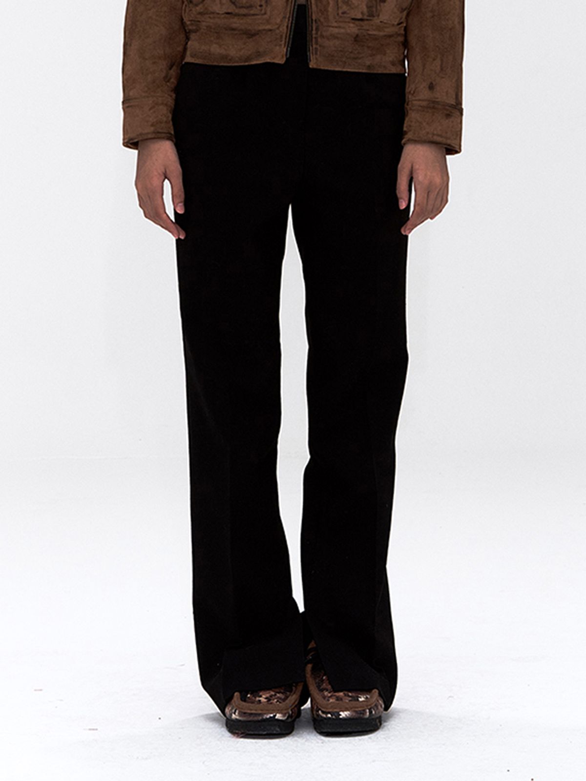 에르에르(ERER) Bootcut Dress Pants Black