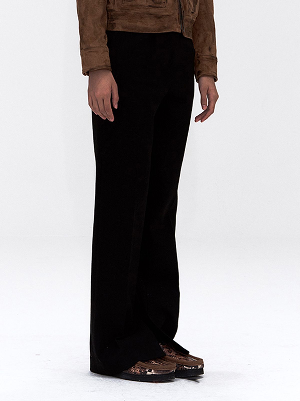 에르에르(ERER) Bootcut Dress Pants Black