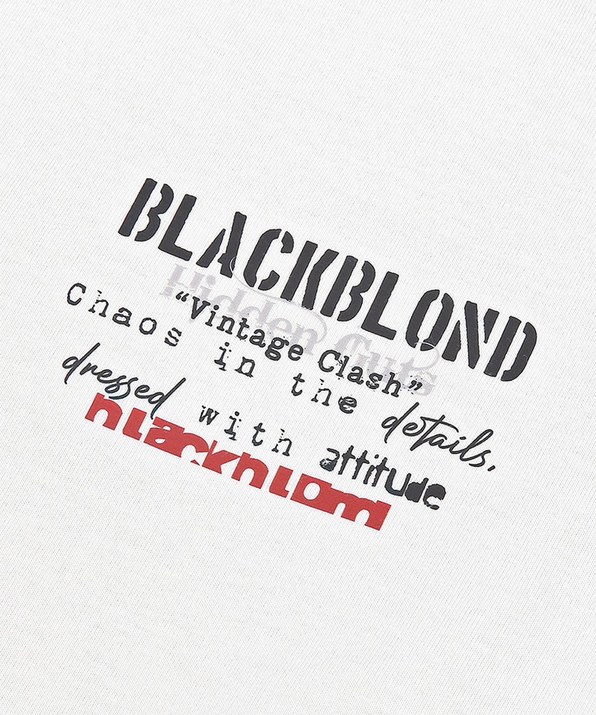 블랙블론드(BLACKBLOND) 비비디 빈티지 클래쉬 피그먼트 반팔티 (빈티지 화이트)