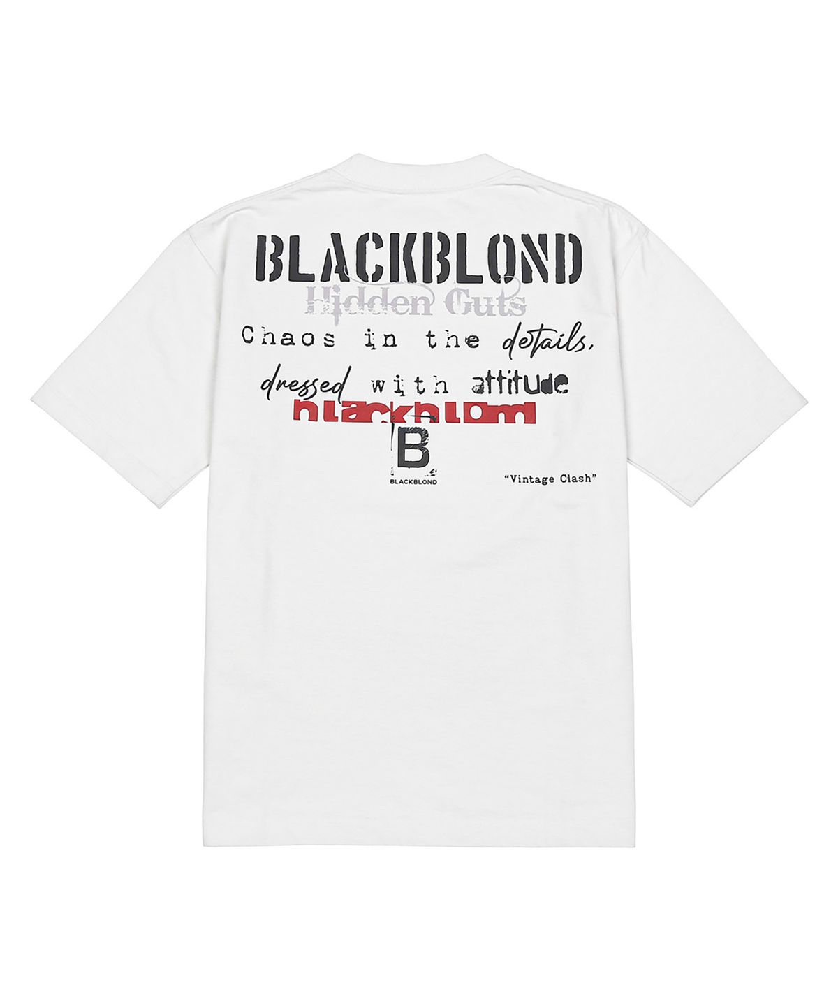 블랙블론드(BLACKBLOND) 비비디 빈티지 클래쉬 피그먼트 반팔티 (빈티지 화이트)