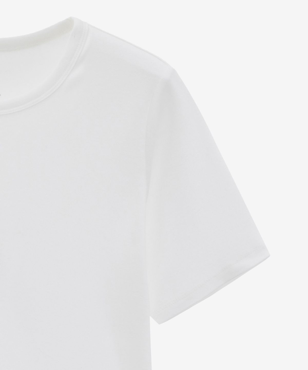 베이직하우스(BASIC HOUSE) 여성 모달 스판 크루넥 레귤러핏 반팔티셔츠 화이트
