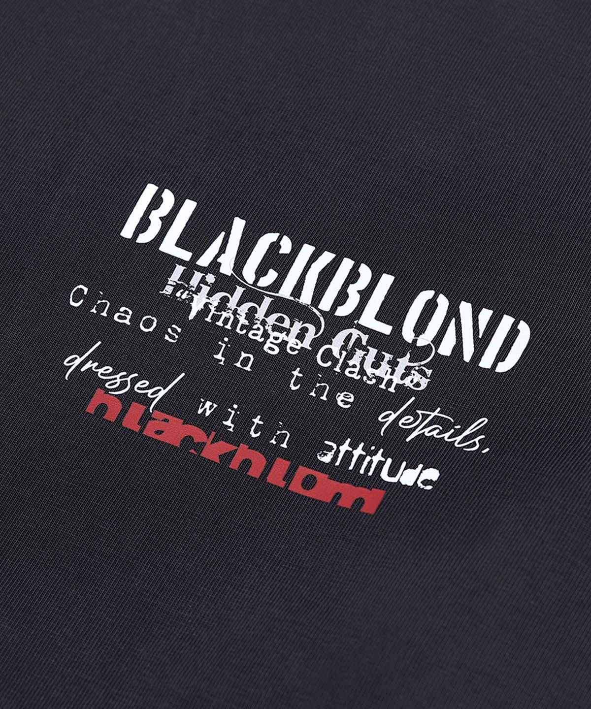 블랙블론드(BLACKBLOND) 비비디 빈티지 클래쉬 피그먼트 반팔티 (빈티지 블랙)
