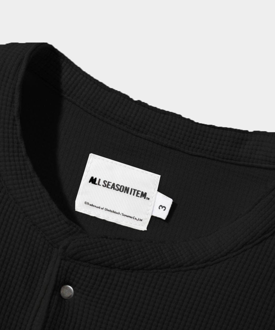 MUSINSA | DIMITRI BLACK ASI Essential Waffle Henley Neck