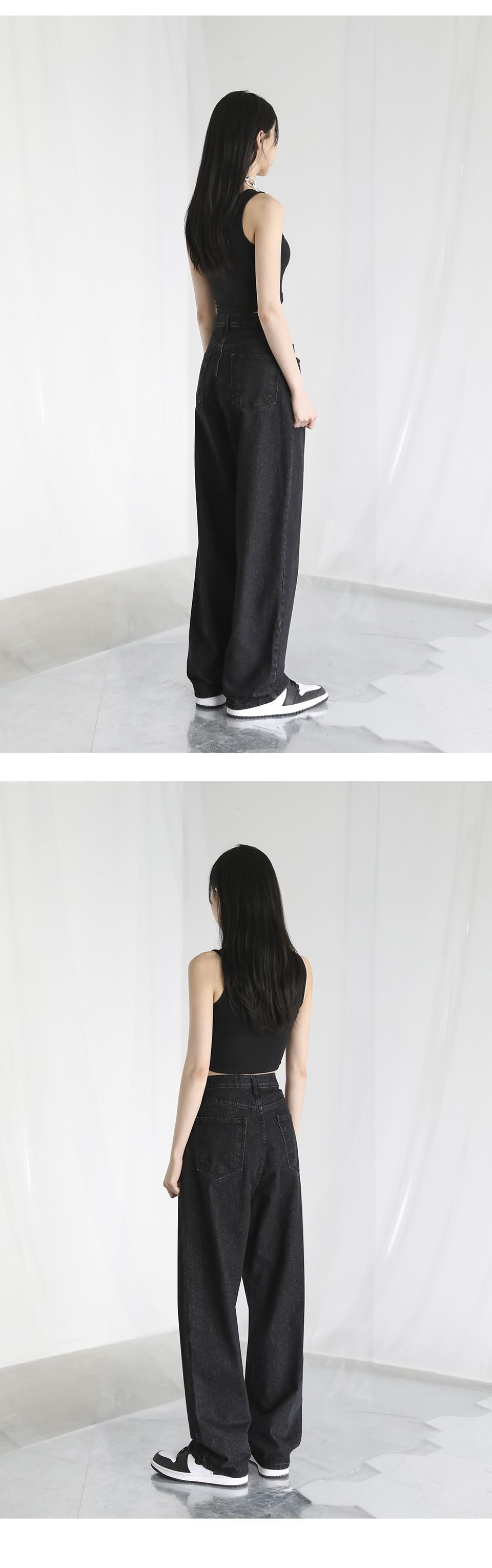 MUSINSA | AVANDRESS BUCKLE WIDE DENIM PANTS BLACK