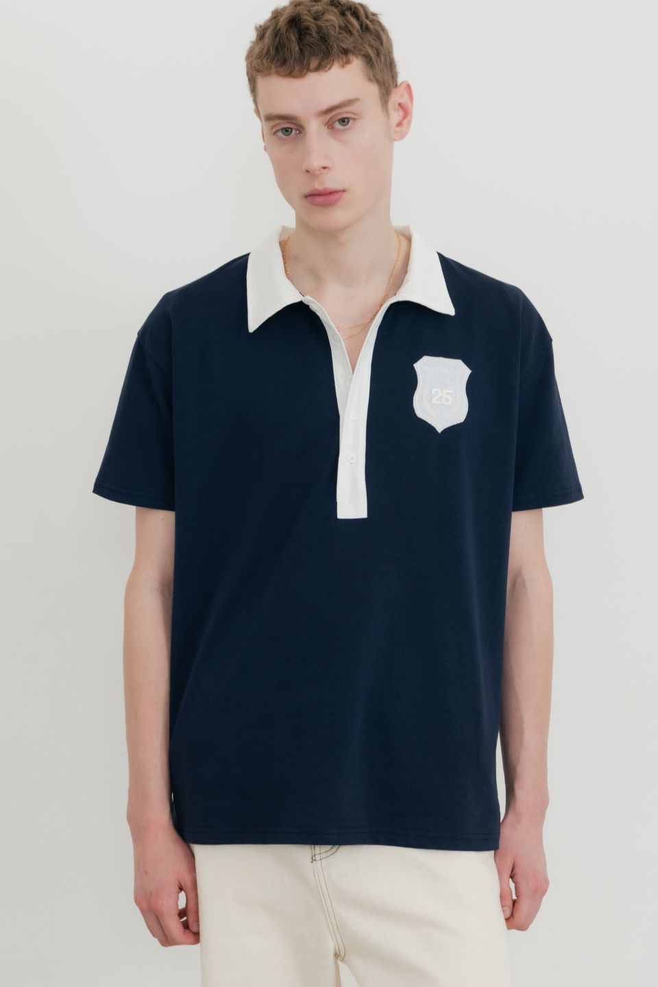 MUSINSA | SSIN AND LEE 25Route Polo T-shirt Navy