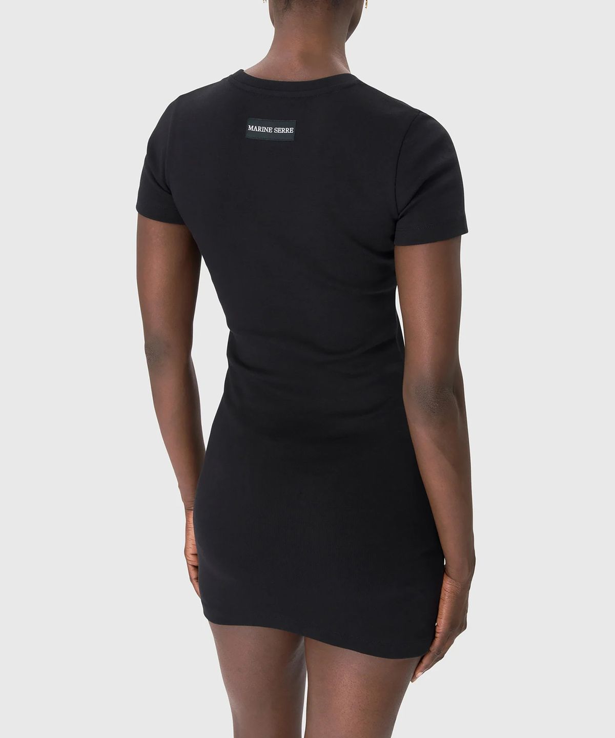 마린 세르(MARINE SERRE) (W) 문 로고 저지 티셔츠 드레스 블랙 MOON LOGO JERSEY T-SHIRT DRESS BK99 BLACK