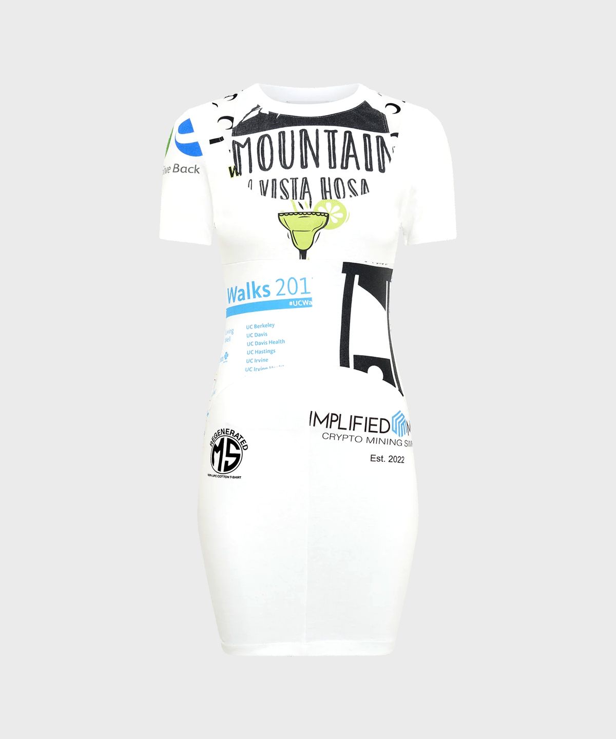 마린 세르(MARINE SERRE) (W) 리제너레이티드 그래픽 티셔츠 미니 드레스 화이트 REGENERATED GRAPHIC T-SHIRTS MINI DRESS WH10 WHITE