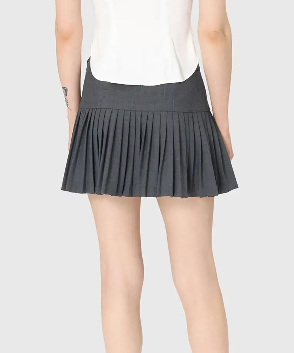 마린 세르(MARINE SERRE) (W) 리제너레이티드 테일러링 플리티드 스커트 그레이 REGENERATED TAILORING PLEATED SKIRT GR50 GREY
