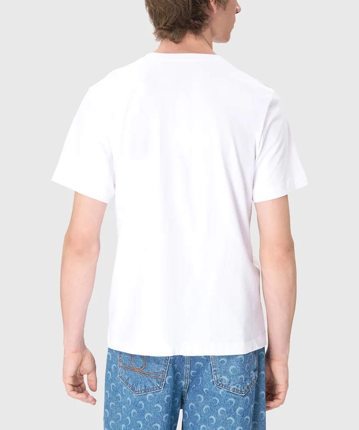 마린 세르(MARINE SERRE) (M) 문 로고 저지 루즈 핏 티셔츠 화이트 MOON LOGO JERSEY LOOSE FIT T-SHIRT WH10 WHITE