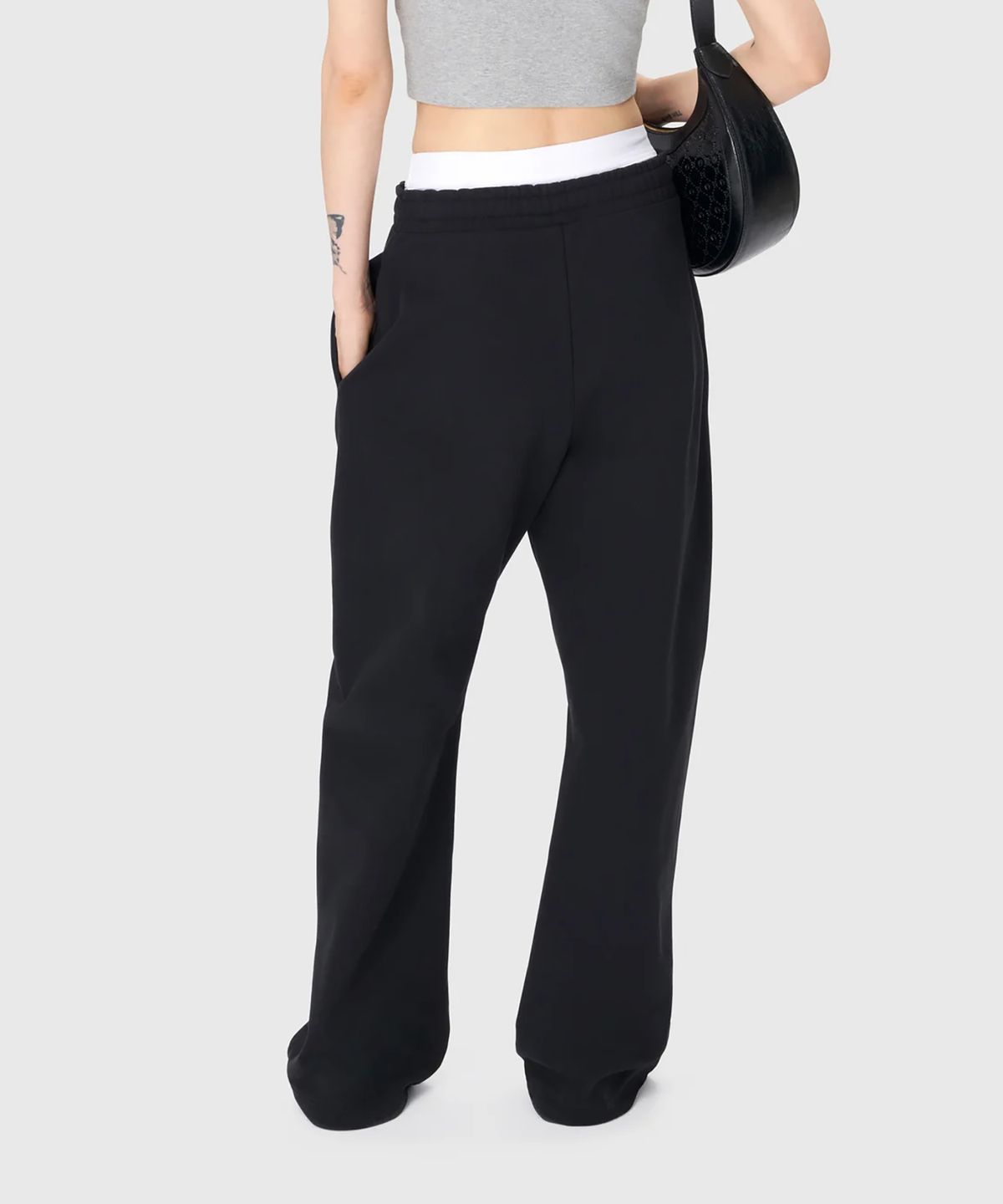 마린 세르(MARINE SERRE) (U) 문 로고 플리스 스웨트팬츠 블랙 MOON LOGO FLEECE SWEATPANTS BK99 BLACK