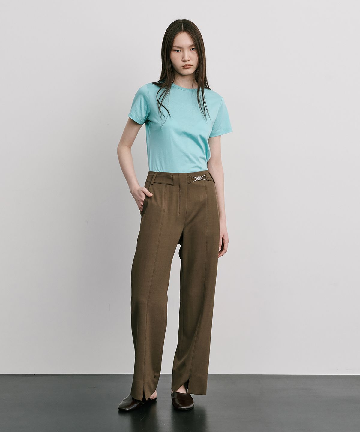 분더캄머(WNDERKAMMER) Bijou Embellishment Tunnel Pants_Brown(비쥬 장식 터널팬츠_브라운)