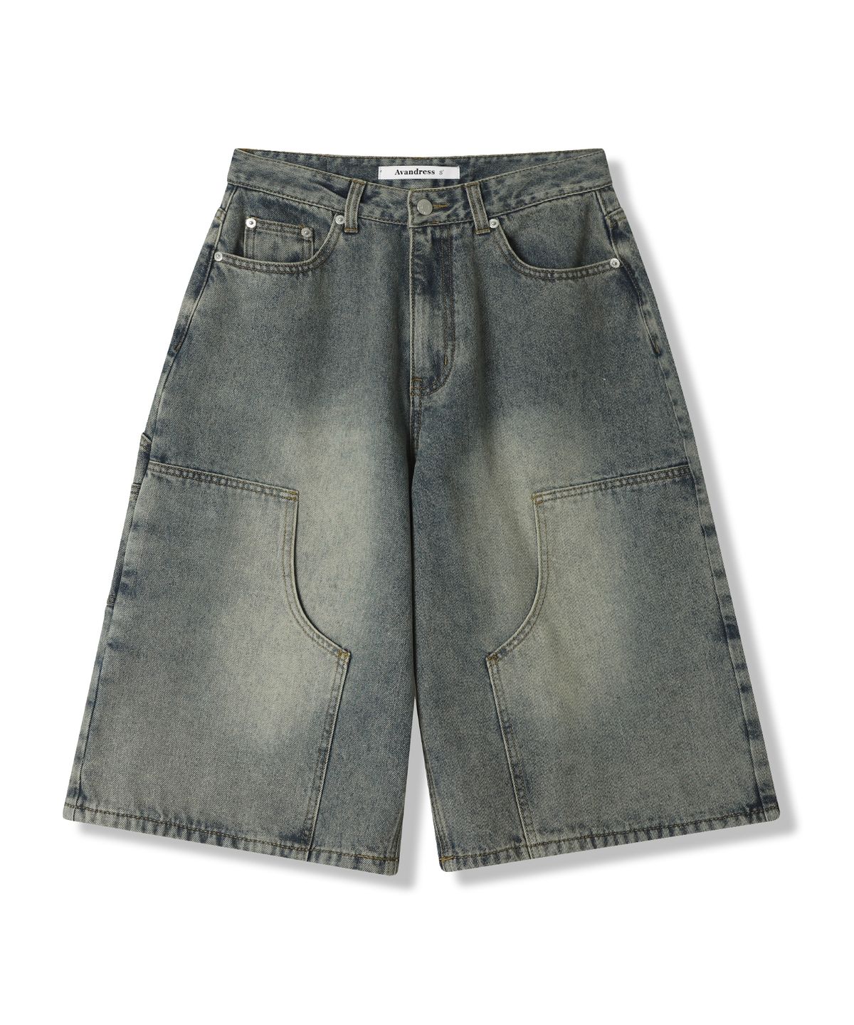 어반드레스(AVANDRESS) Carpenter Denim Shorts LIGHT BLUE