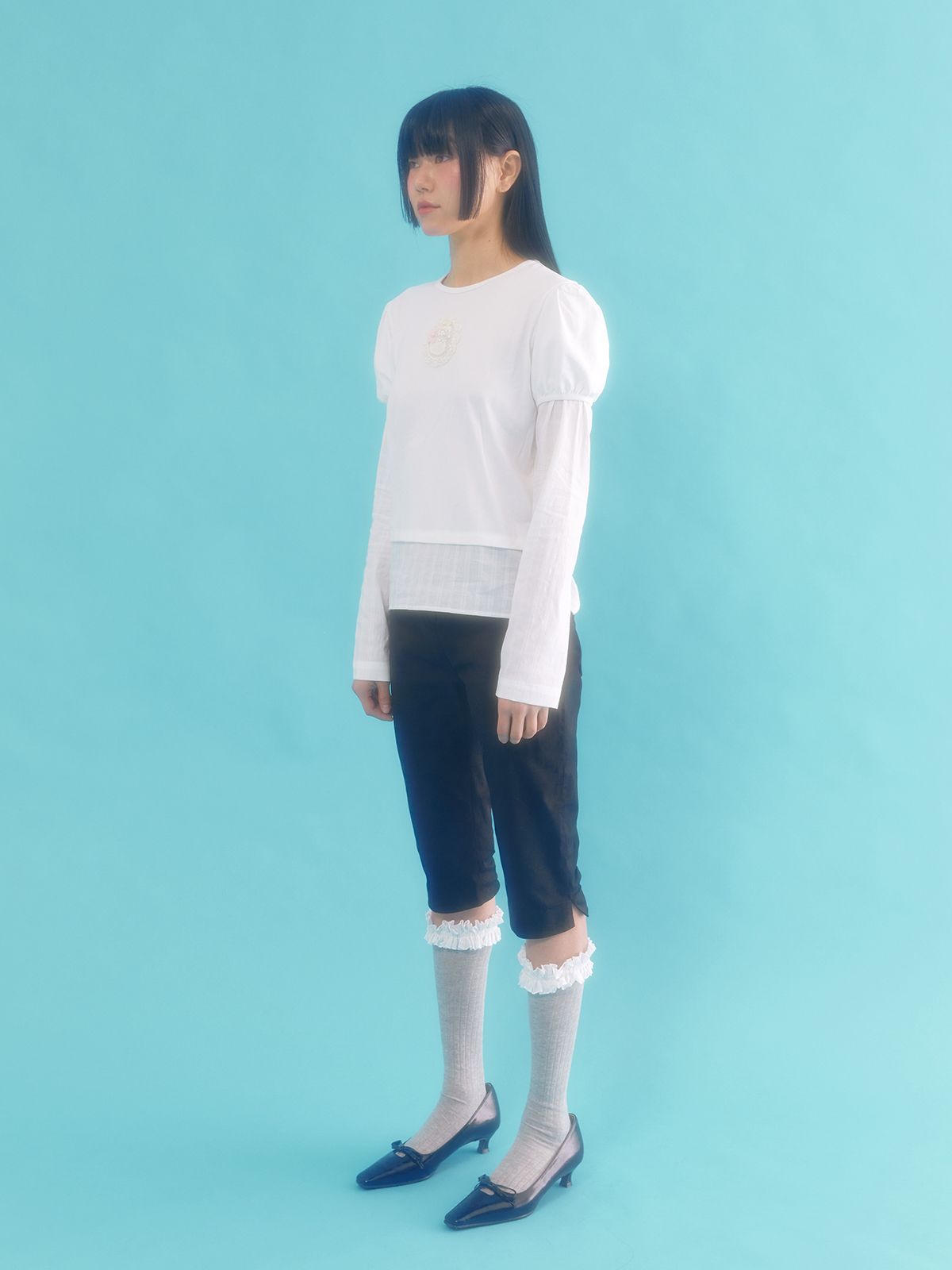네프네프(NEFNEF) layered puff top_ivory