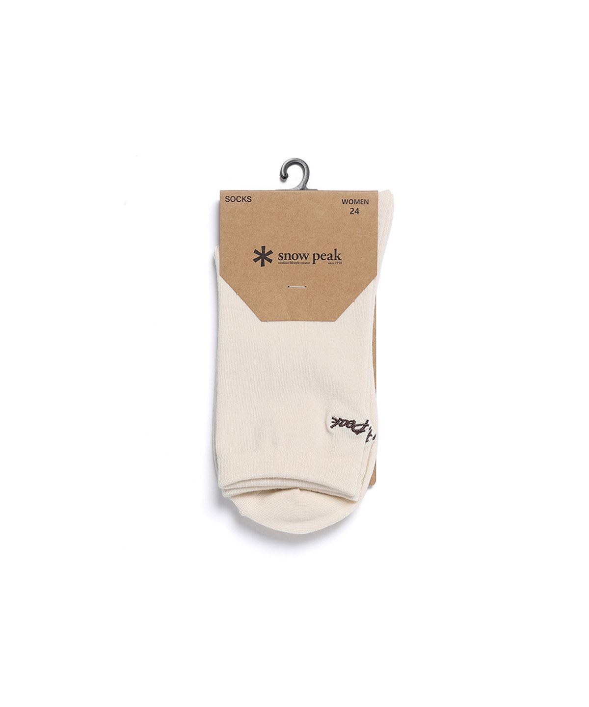 스노우피크 어패럴(SNOWPEAK APPAREL) 레터링 크루삭스 (S25ZWFSO84) Cream