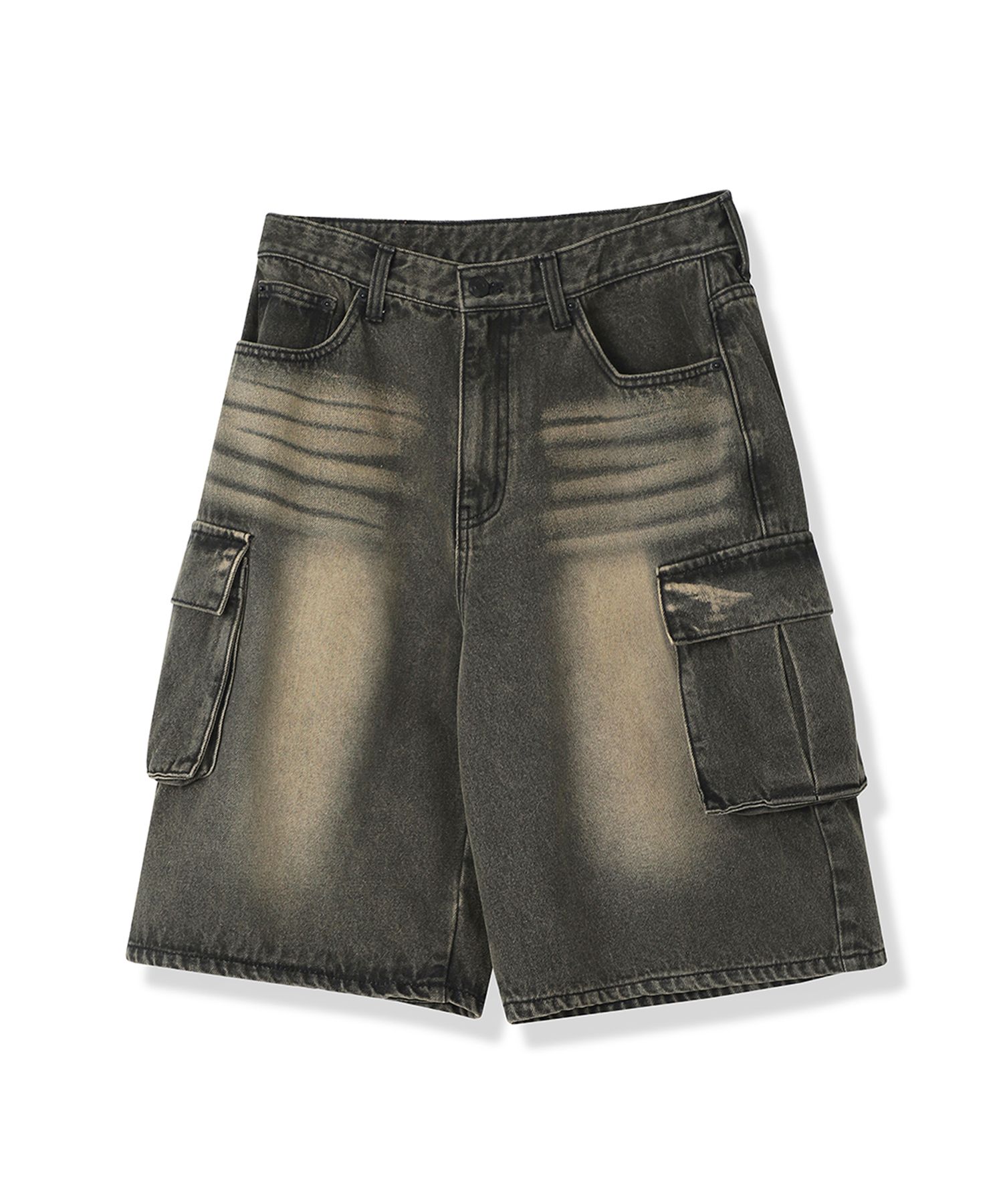 MUSINSA | AVANDRESS Wide Cargo Half Denim Pants CAMO