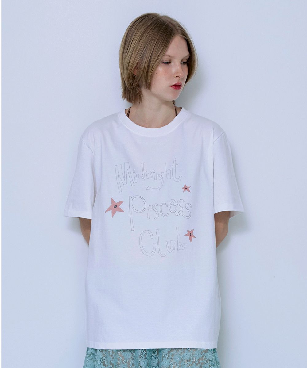 Tシャツ・カットソー PISCESS : 25SS / Handwriting Oversized T-shirt (4colors) MUSINSA | PISCESS Handwritten Oversized T-Shirt_White