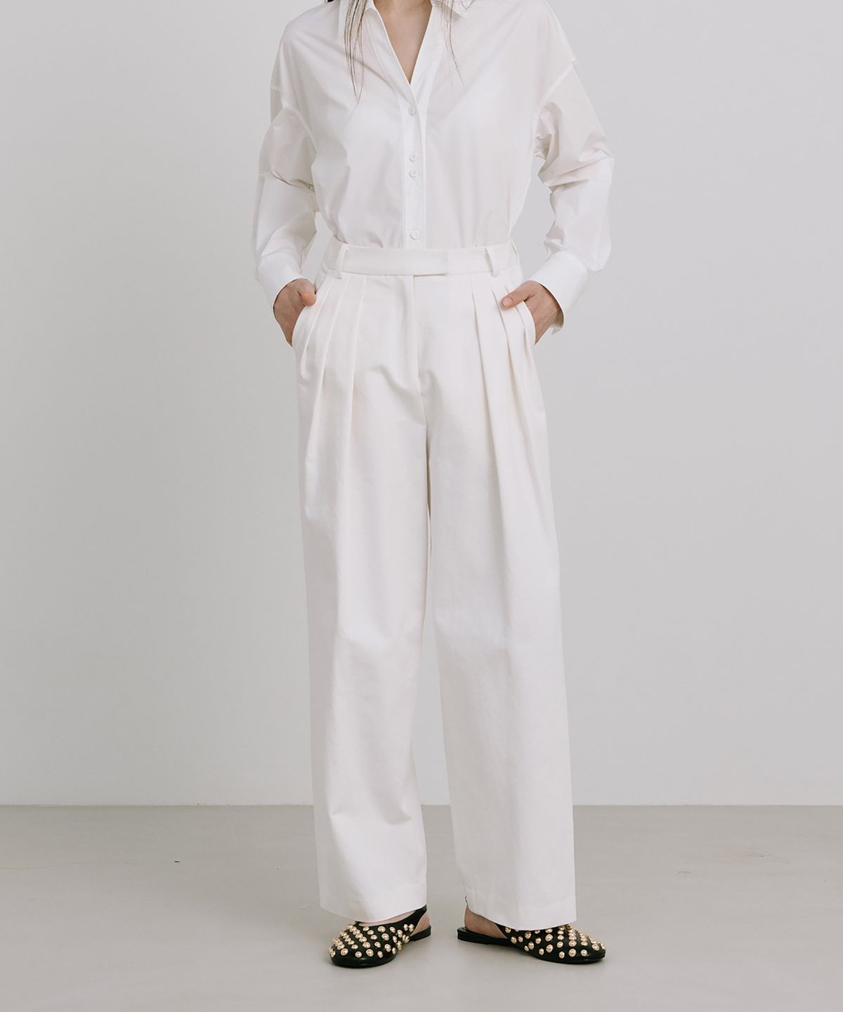 분더캄머(WNDERKAMMER) 25 Cotton Wide Pants_White(25코튼와이드팬츠_화이트)