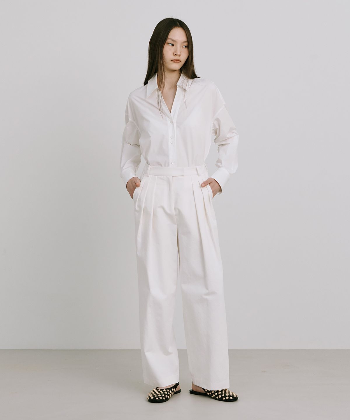 분더캄머(WNDERKAMMER) 25 Cotton Wide Pants_White(25코튼와이드팬츠_화이트)