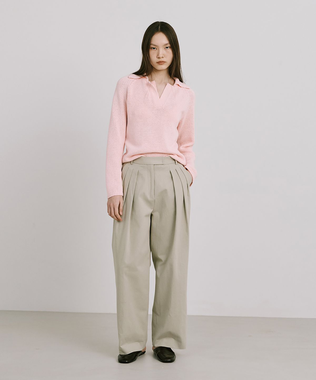 분더캄머(WNDERKAMMER) 25 Cotton Wide Pants_Light Khaki(25코튼와이드팬츠_라이트카키)