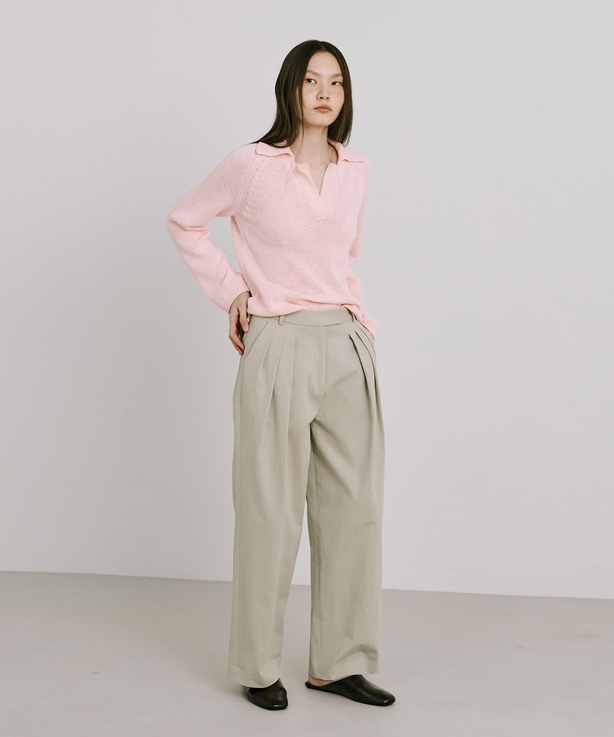 분더캄머(WNDERKAMMER) 25 Cotton Wide Pants_Light Khaki(25코튼와이드팬츠_라이트카키)