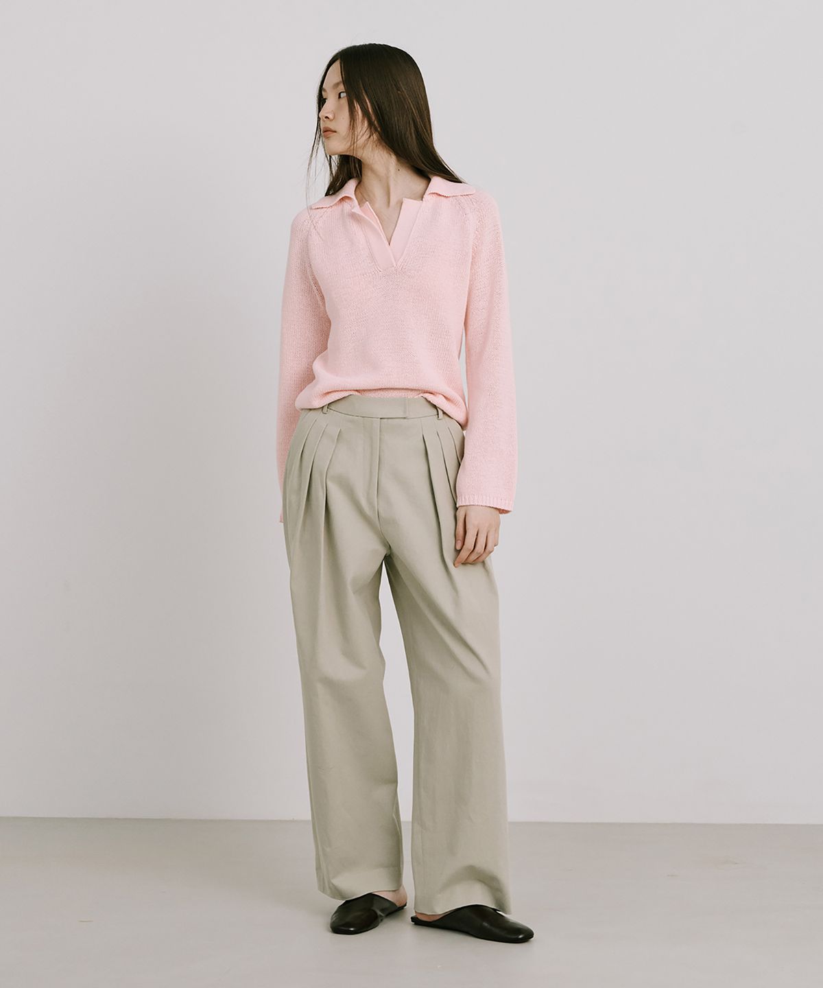 분더캄머(WNDERKAMMER) 25 Cotton Wide Pants_Light Khaki(25코튼와이드팬츠_라이트카키)