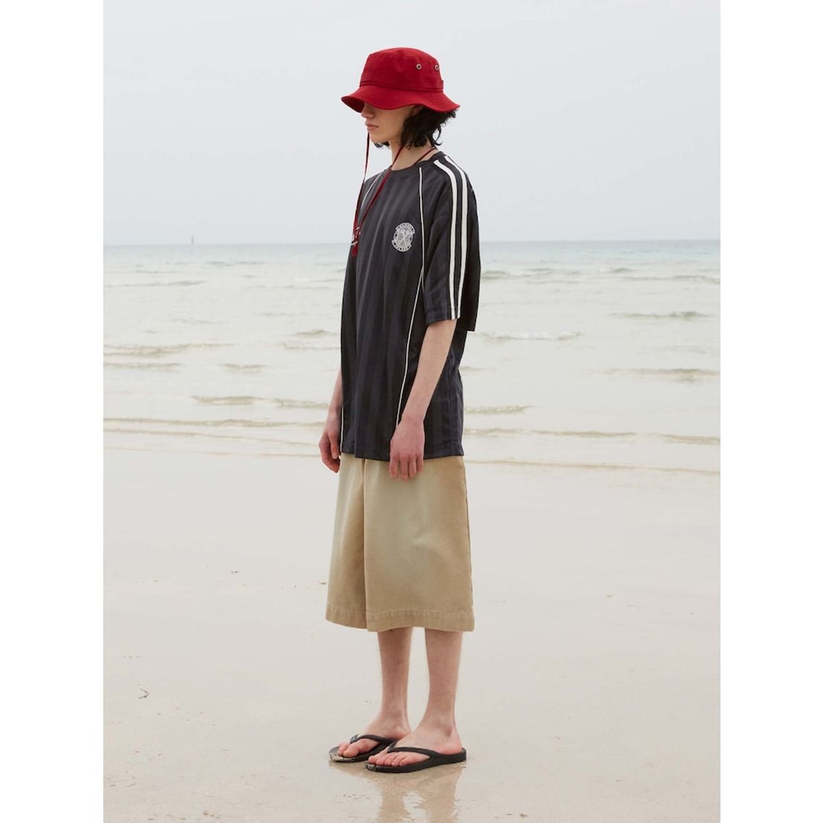 샌드 사운드(SAND SOUND) (UNISEX) 워시드 컬러 데님 버뮤다 숏츠  베이지