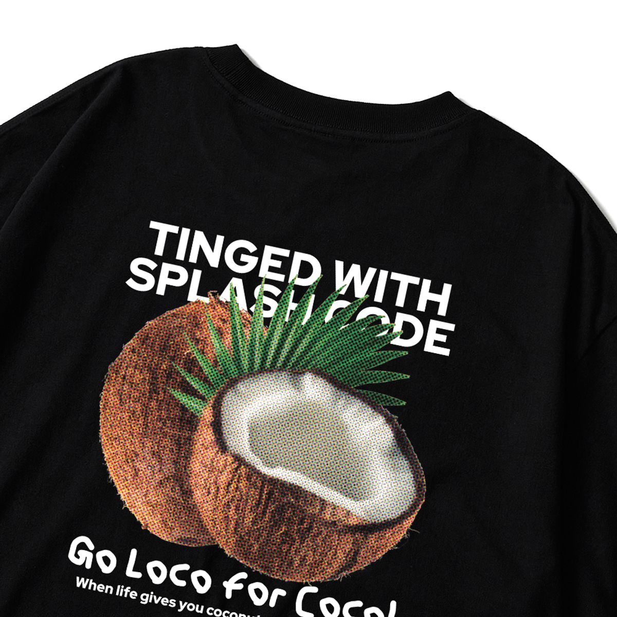 스플래시코드(SPLASHCODE) 반팔 티셔츠 블랙 - 코코넛(Coconut)
